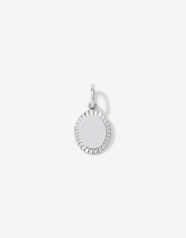 Michael Hill - Engravable Sunray Oval Pendant in Sterling Silver