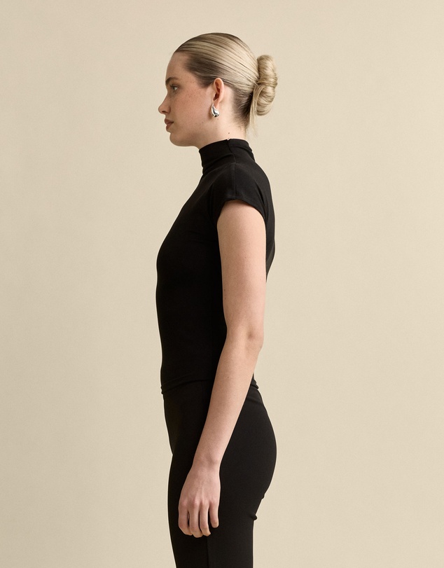 MVN - High Neck Cap Sleeve Top