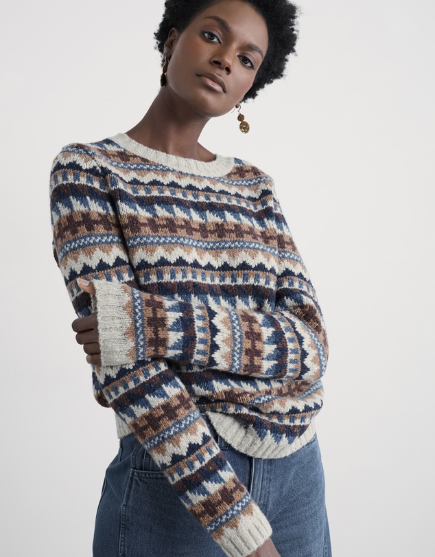 Seasalt - Seasalt Cornwall Brown Dawson Pick Fair Isle Jumper