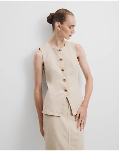 Country Road - Recycled Cotton Denim Sleeveless Top