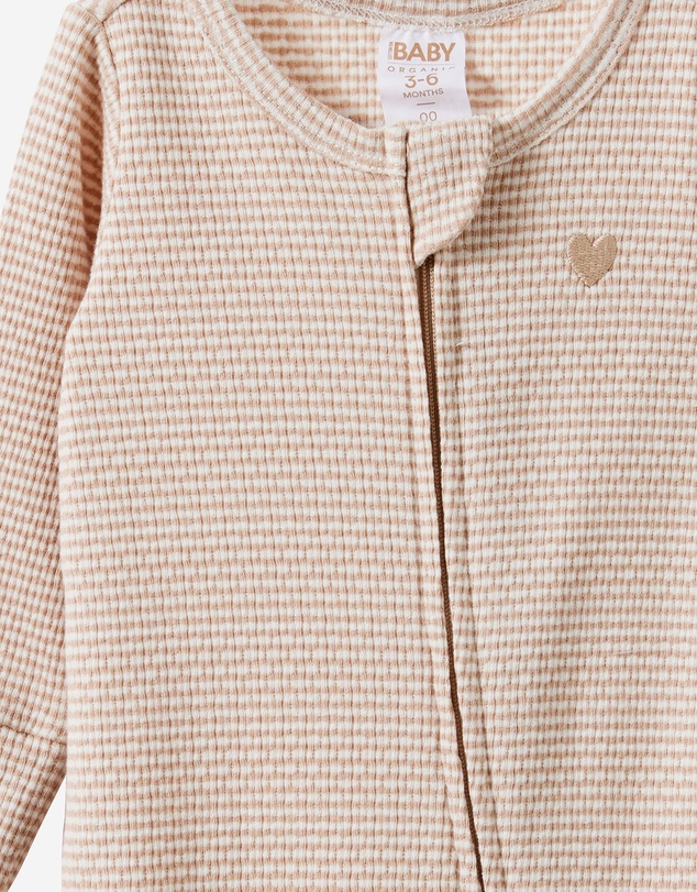 Cotton On Kids - Littlie Organic Long Sleeve Zip Romper