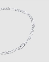 Kuzzoi - ICONIC EXCLUSIVE - Bracelet Men Plate Figaro Classic in 925 Sterling Silver