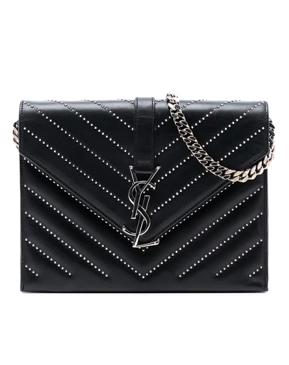 Pre-Loved by Azura Reborn - Pre-Loved Studded Chevron Calfskin Monogram Envelope Chain Flap