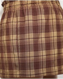 Dazie - Isla Gathered Check Micro Shorts