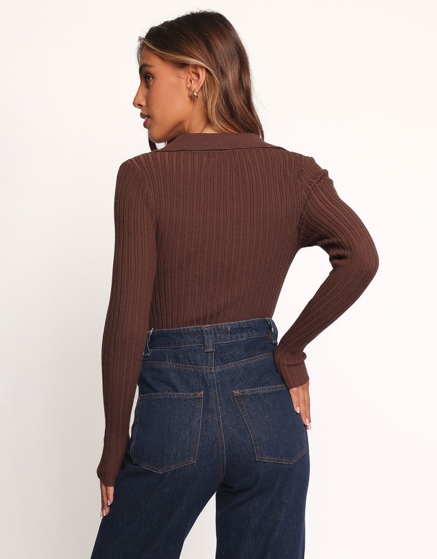 Petal & Pup - Emmerson Long Sleeve Knit Top - Chocolate