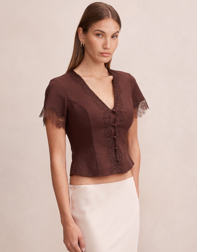 Forever New - Ingrid Lace Trim Blouse