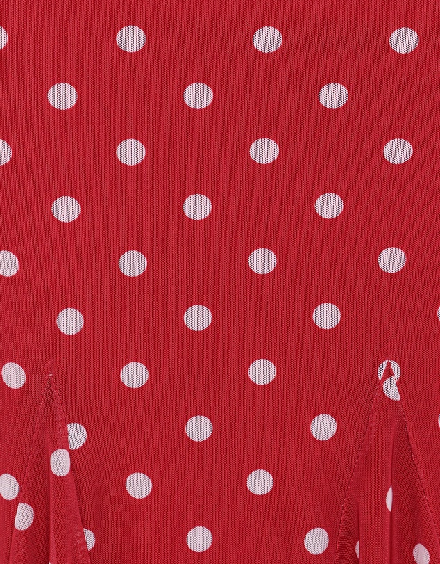 Petal & Pup - Tullia Mesh Midi Skirt - Red Polka Dot