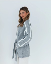 Esther & Co - Adelle Coatigan - Grey Print