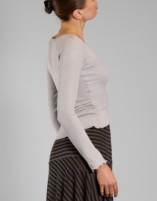 Love and Nostalgia - Rosie Rib Top - Grey