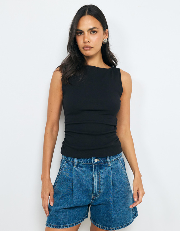 AERE - Cotton Ruched Tank