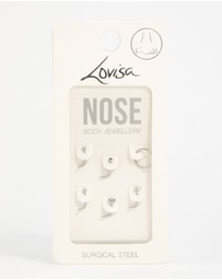 Lovisa - Surgical Steel Cubic Zirconia Flower Nose Piercing 6-Pack