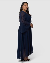 Pink Dusk by Curve Project - Electric Chemistry Cape Maxi Dress