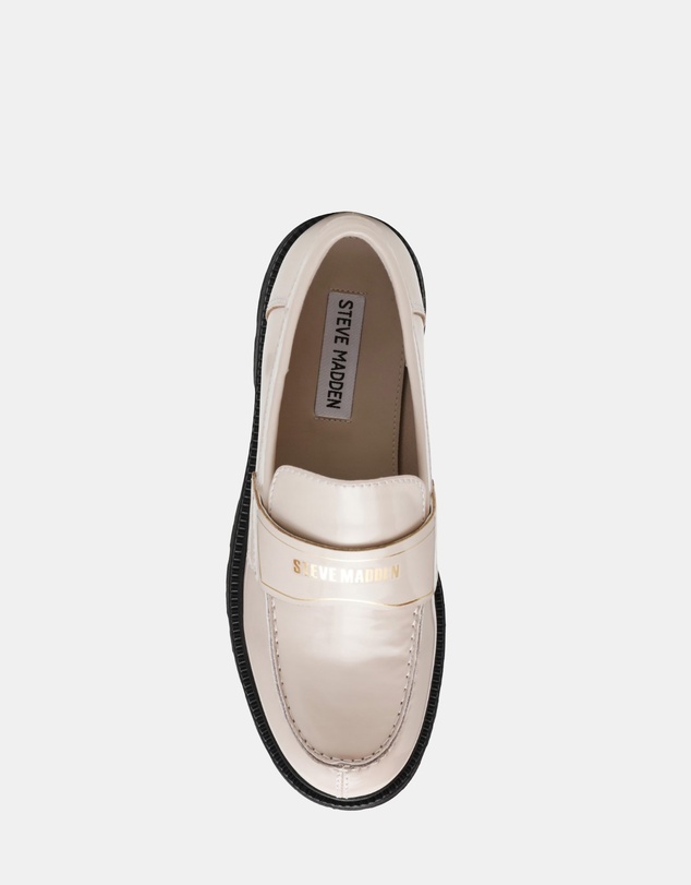 Steve Madden - File-Away Bone Box Leather Loafers