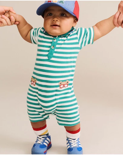 Huxbaby - Stripe Vacay Hux Romper - Babies