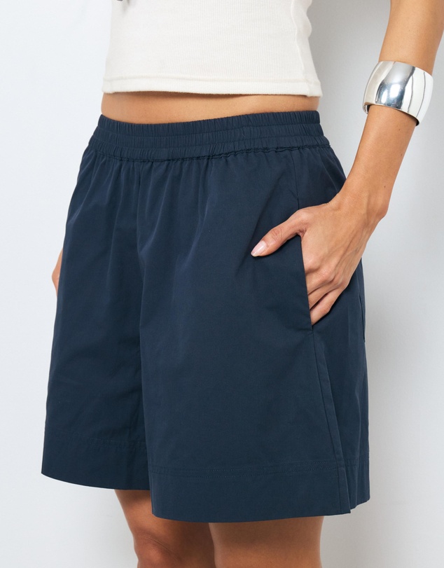 AERE - Junie Oversized Organic Poplin Shorts