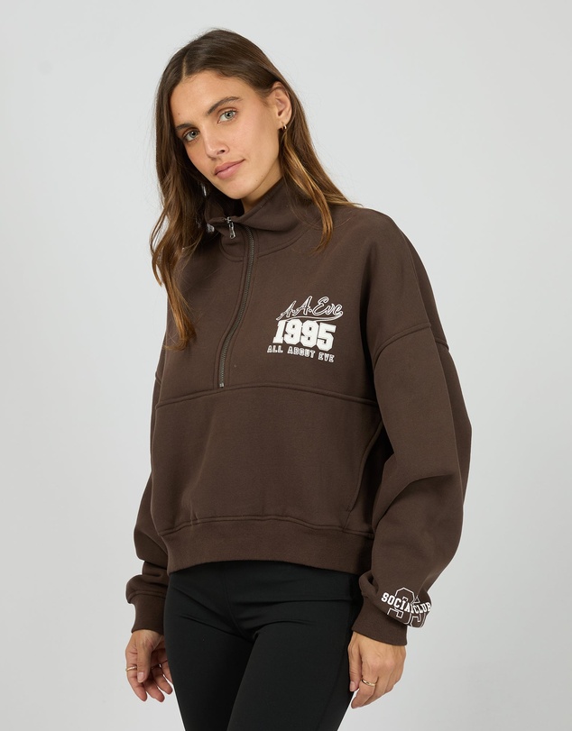 All About Eve - Eve Team 1/4 Zip Brown