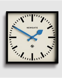 Newgate - Newgate Number Five Wall Clock Black Blue Hands