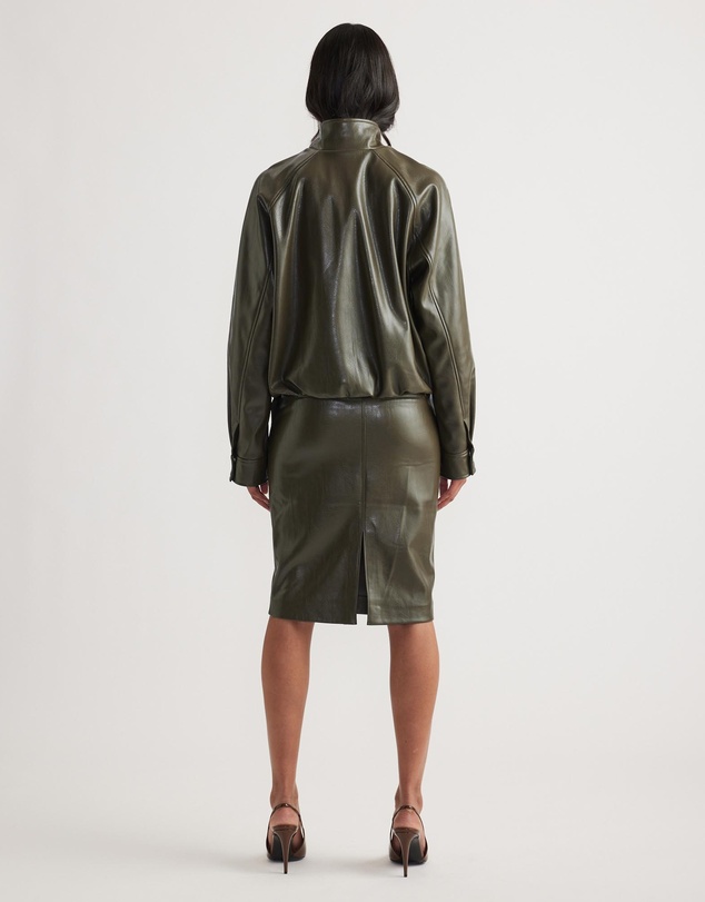 Decjuba - Ari Faux Leather Bomber Jacket