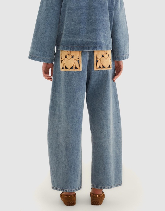 Farm Rio - Blue Richelieu Denim Pants