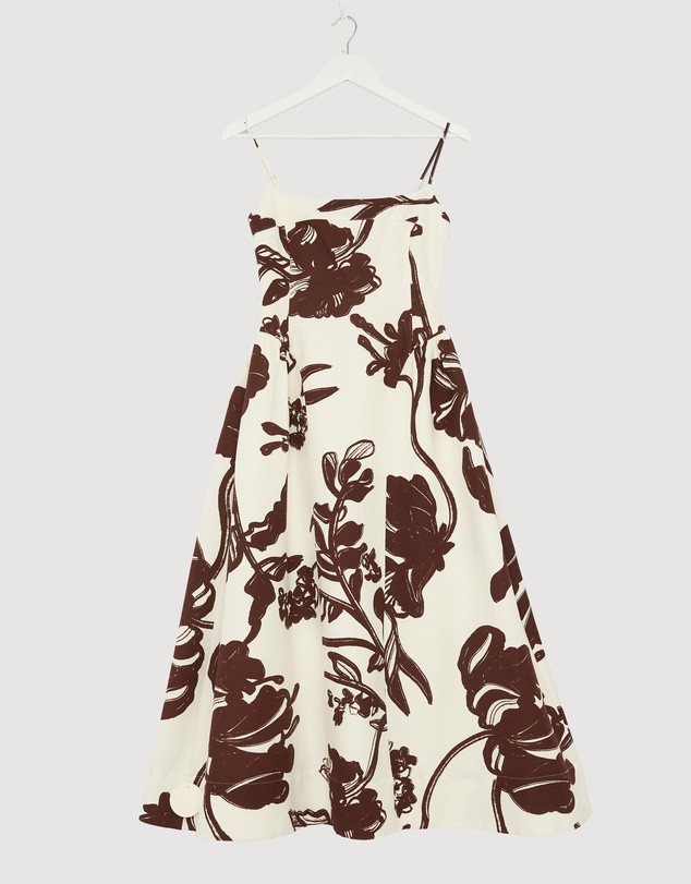 Revibe - Repaired Shona Joy Emmett Square Neck Panelled Midi Dress - AU 6