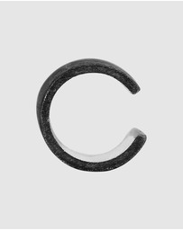 Kuzzoi - ICONIC EXCLUSIVE - Earrings Earcuff Basic Brushed in 925 Sterling Silver Oxidised