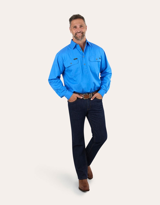 Ringers Western - King River Mens Half Button Work Shirt