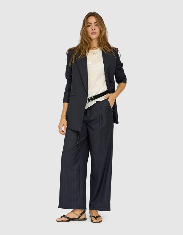 Belle & Bloom - Ready For Your Love Pinstripes Wide Leg Pant