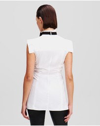 Karl Lagerfeld - Sleeveless Bow Tie Blouse