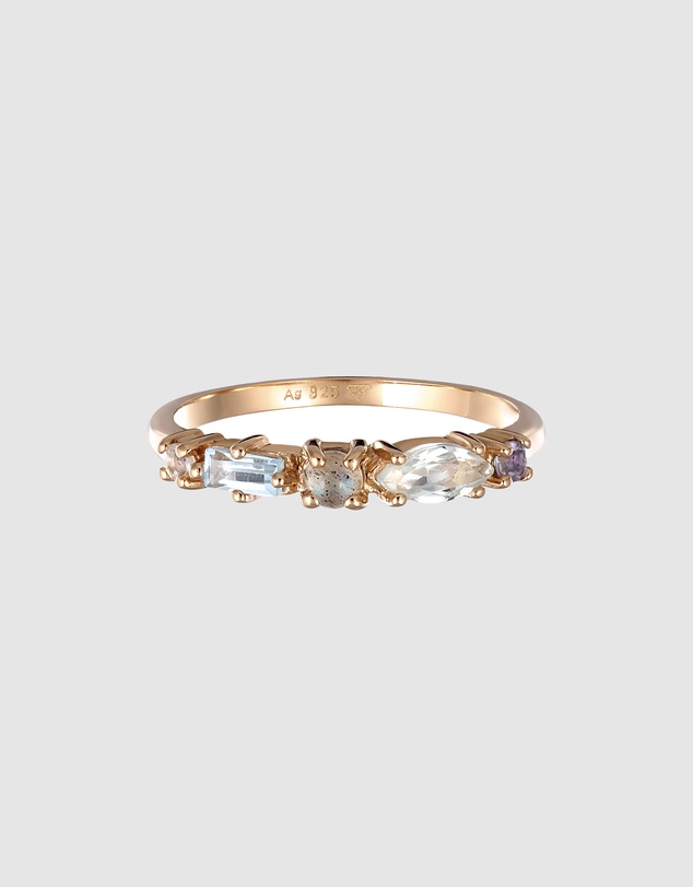 Elli Jewelry - Ring Gemstone Party 925 Sterling Silver Rosegold