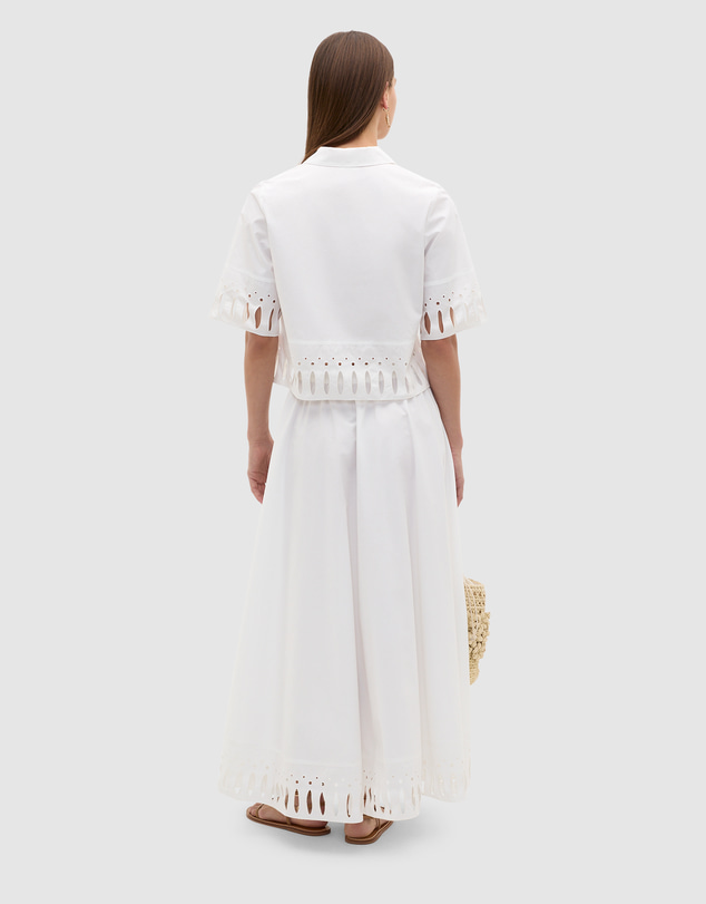 Seed Heritage - Poplin Cutwork Midi Skirt