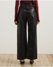 Atmos&Here - Laura Leather Look Straight Leg Pants