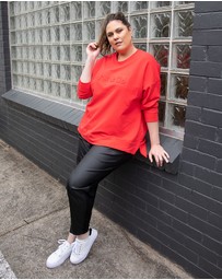 Love Your Wardrobe - Arlo PU & Ponte Drawstring Pant
