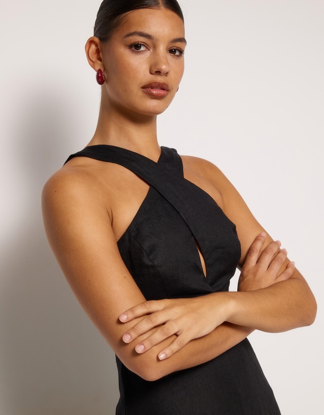 AERE - Este Linen Midi Dress