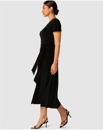 SACHA DRAKE - Flute Sleeve Reverse Wrap Dress