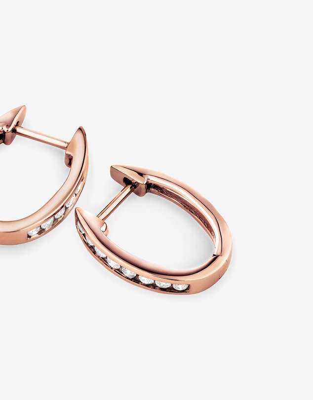 Michael Hill - Huggie Earrings with 0.25 Carat TW of Diamonds in 10kt Rose Gold