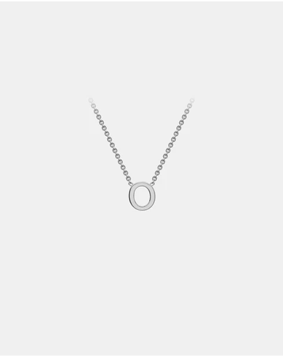 Zoe Olivia - 9K White Gold Initial O Necklace