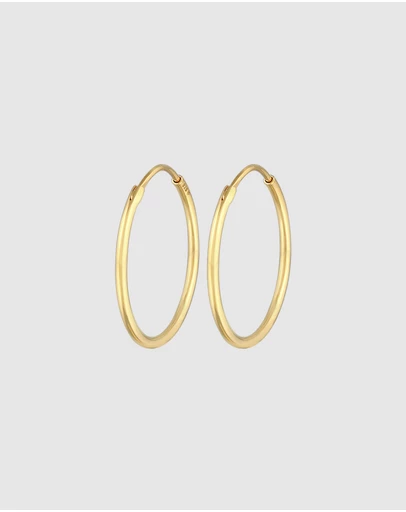 Elli Jewelry - Minimalist Hoop Earrings in Gold-Plated 925 Silver