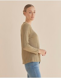 Amelius - Priya Long Sleeve Linen Jersey Top