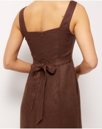 AERE - Kaili Linen Square Neck Maxi Dress