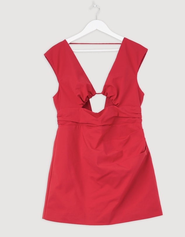 Revibe - Repaired Shona Joy Lani Plunged Cut Out Mini Dress - ICONIC EXCLUSIVE - AU 16