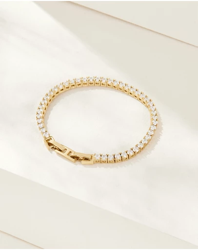 Mestige - Lola Tennis Bracelet - 18K Gold Plated