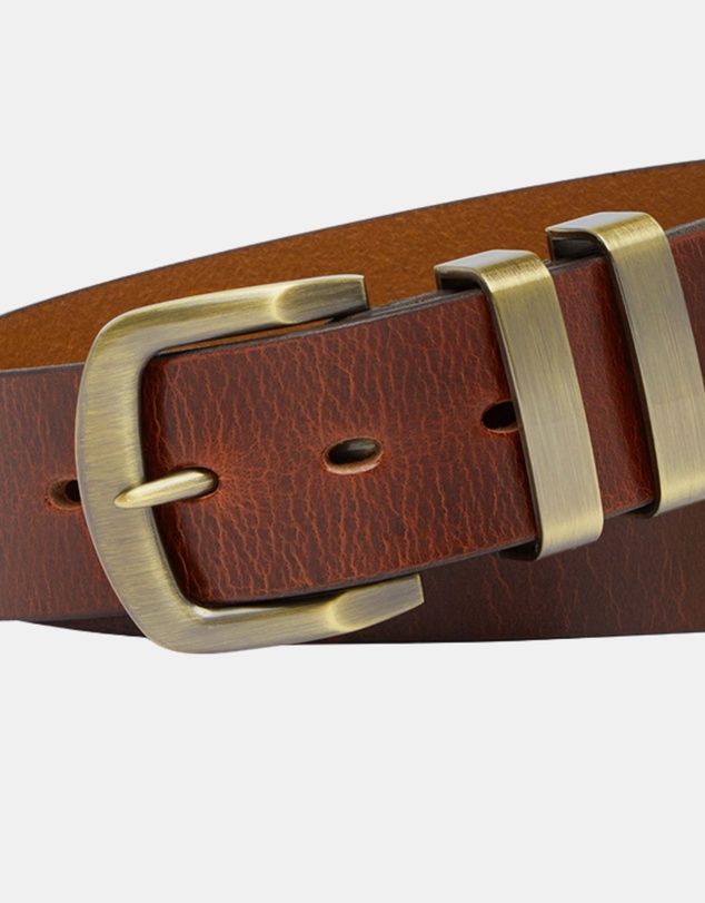 Buckle - Jackaroo. Australian Made Full Grain Natural Leather Belt. 38mm width.
