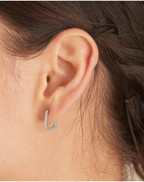 Ania Haie - Silver Glam Oval Hoop Earrings