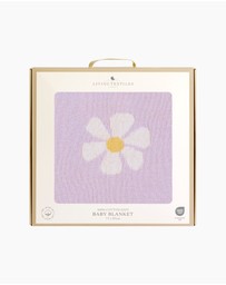 Living Textiles - Pram Knitted Blanket - Lilac Daisy Dreams