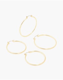 Lovisa - Gold Plated Large Thin Hoop Earrings 2-Pack