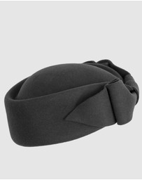 Max Alexander - Felt Black Pillbox Hat
