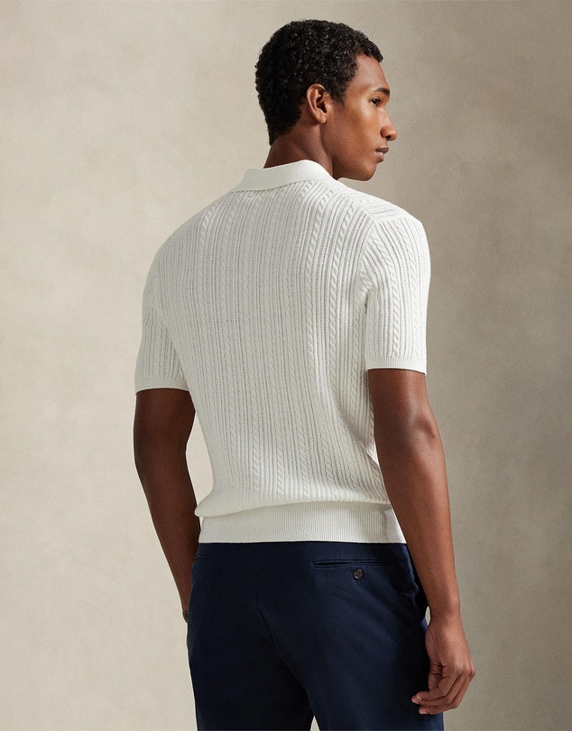 Polo Ralph Lauren - Cable-Knit Cotton Polo-Collar Sweater