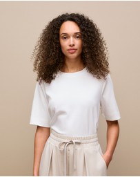 Trenery - Modal Cotton Boxy Crew T-shirt in White