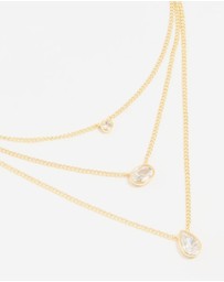 Lovisa - Gold Plated Brass Cubic Zirconia Layered Necklace
