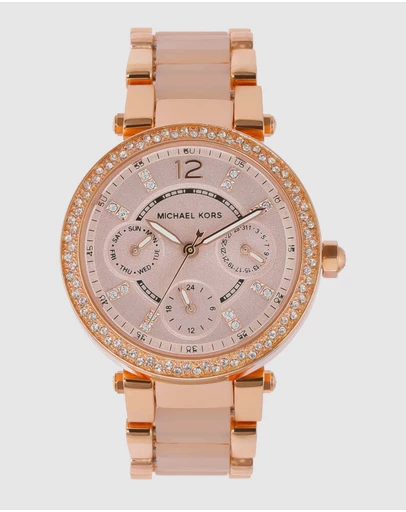 Michael Kors - Mini Parker Rose Gold-Tone Chronograph Watch